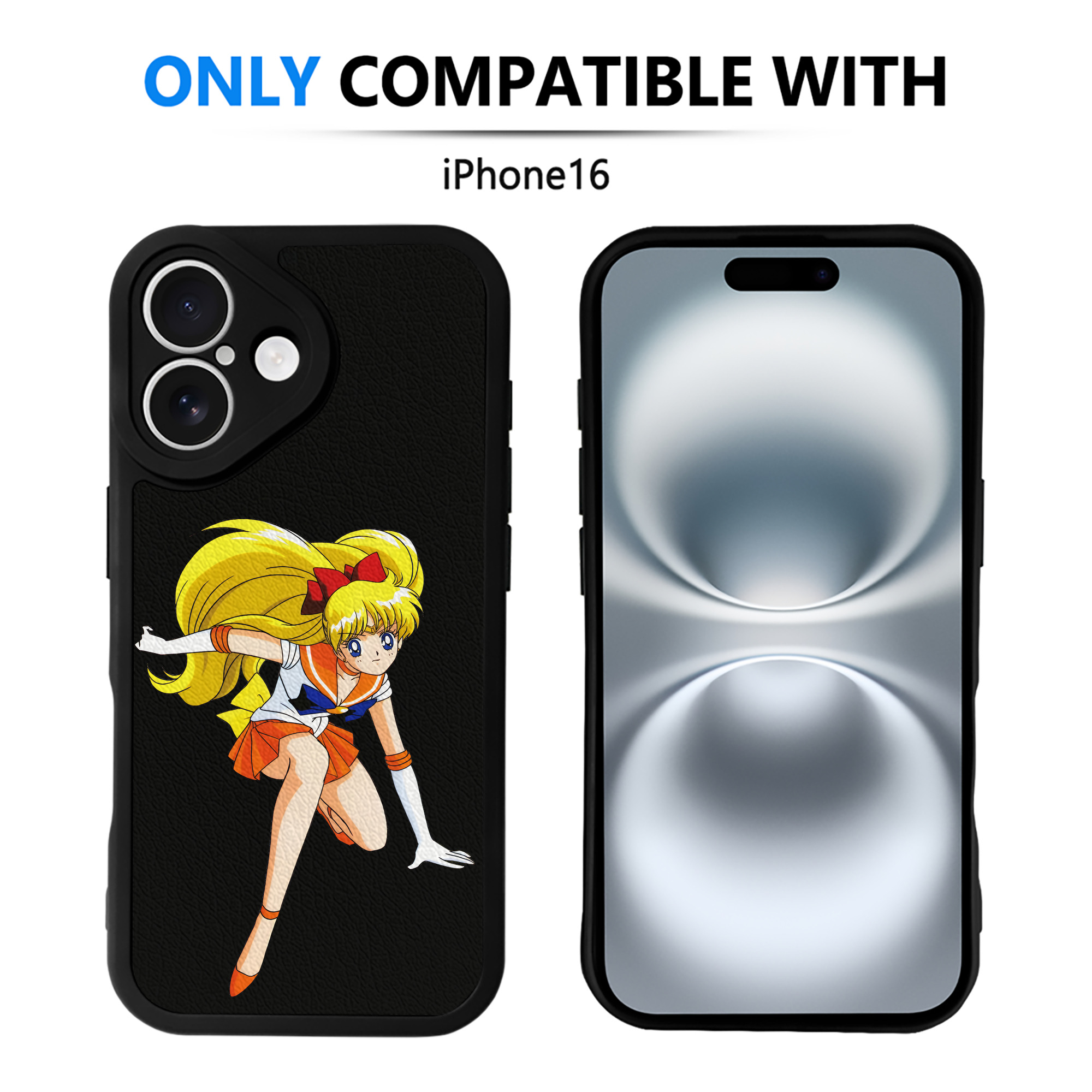 （画像用） 美少女戦士セーラームーン 愛野 美奈子 あいの みなこ Sailor Moon Aino Minako 【iPhone 16シリーズ対応】シリコンスマホケース（レザー調） 材質：シリコン